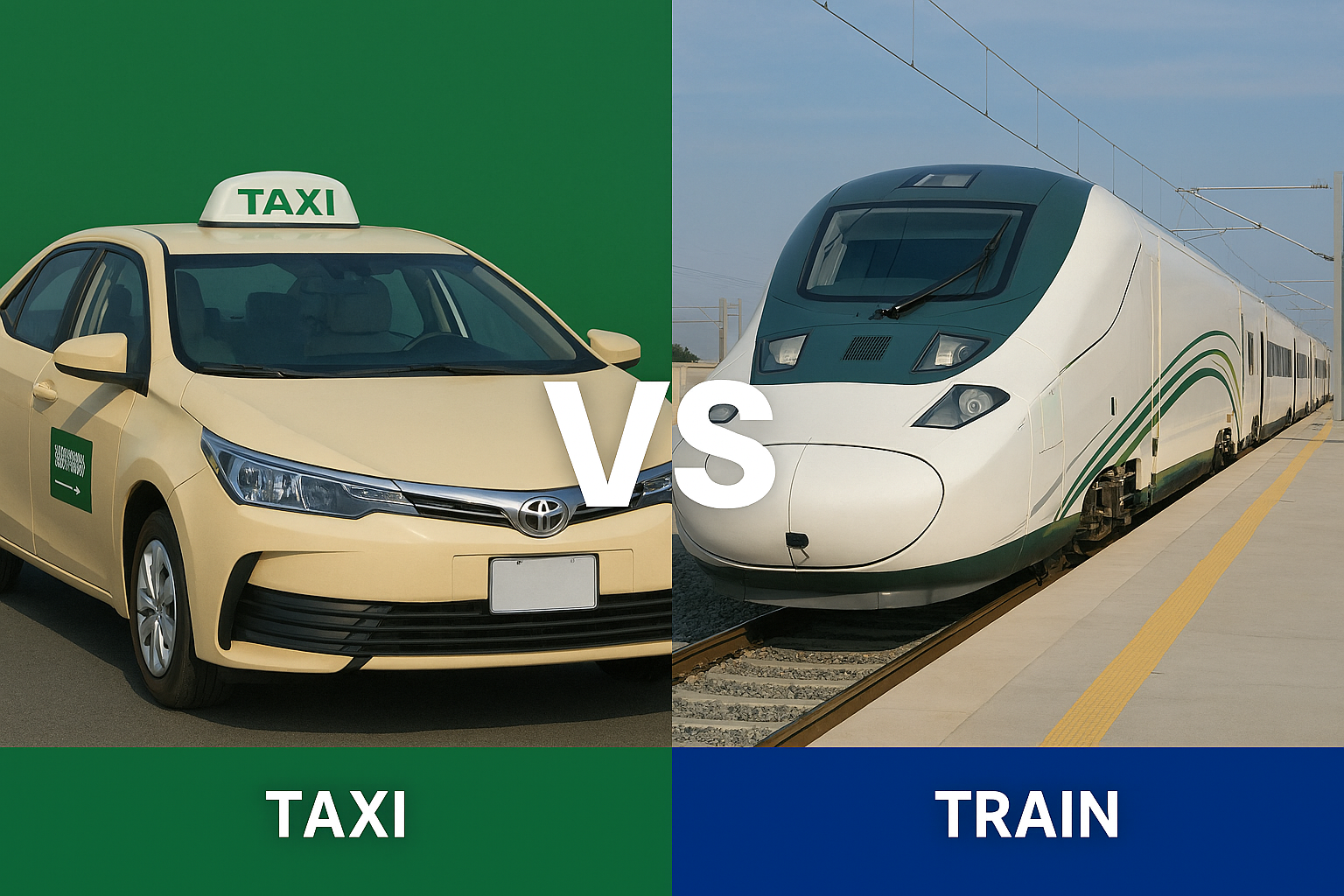 Umrah Hajj Taxi or Train Makkah Jeddah Madinah in Saudi Arabia