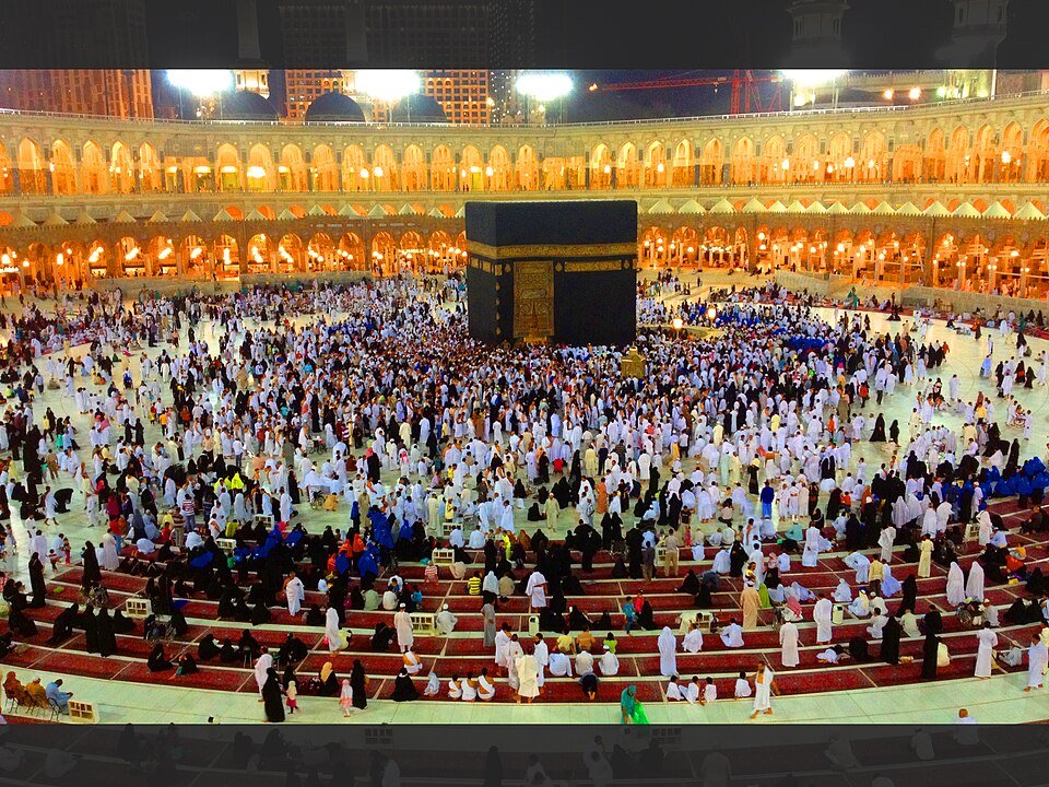 Pilgrims performing Tawaf at Masjid al-Haram, Makkah