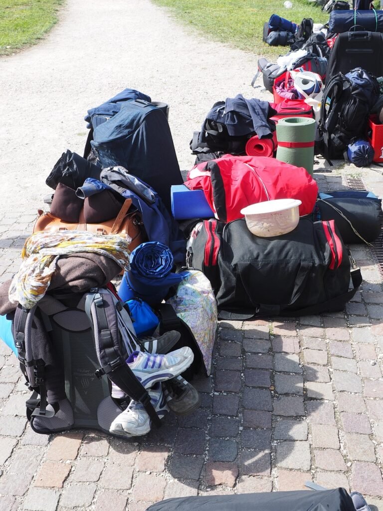 Group luggage packed and ready ahead of a Hajj group departure