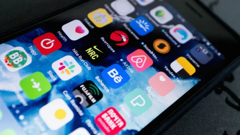 Smartphone screen covered in app icons