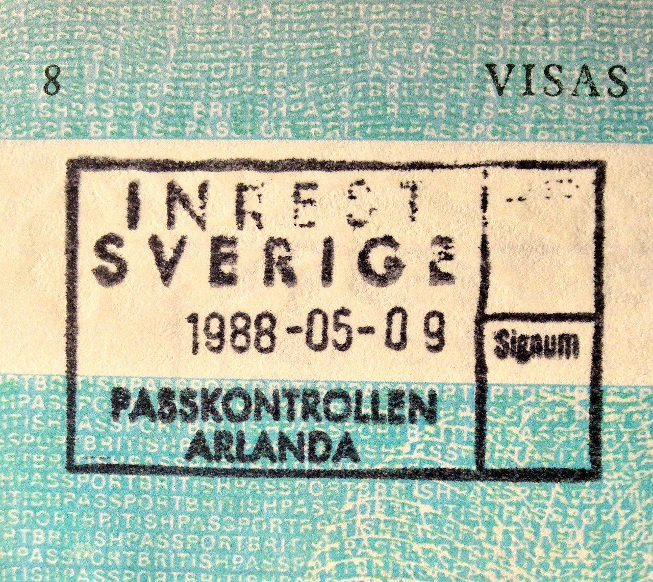 Airport immigration and passport stamping process