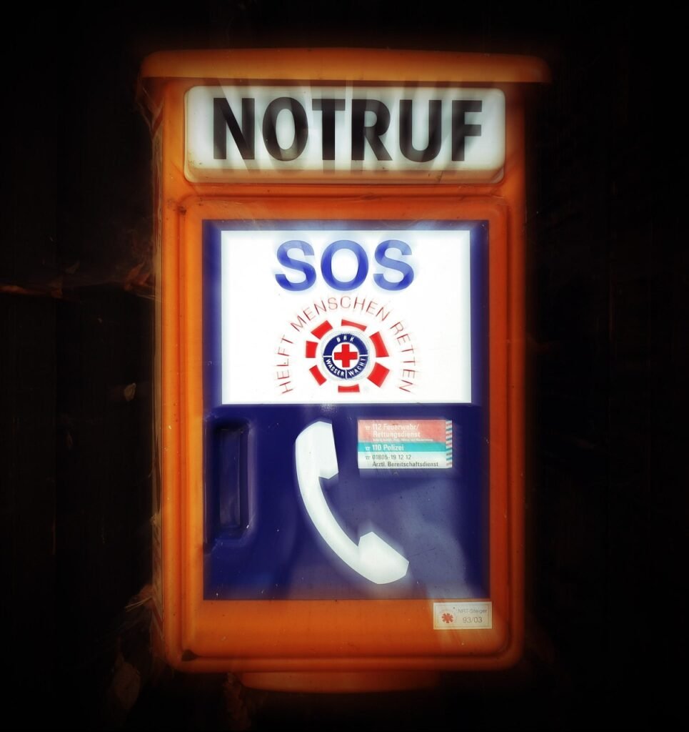 Emergency telephone symbol representing Saudi emergency contact numbers for pilgrims