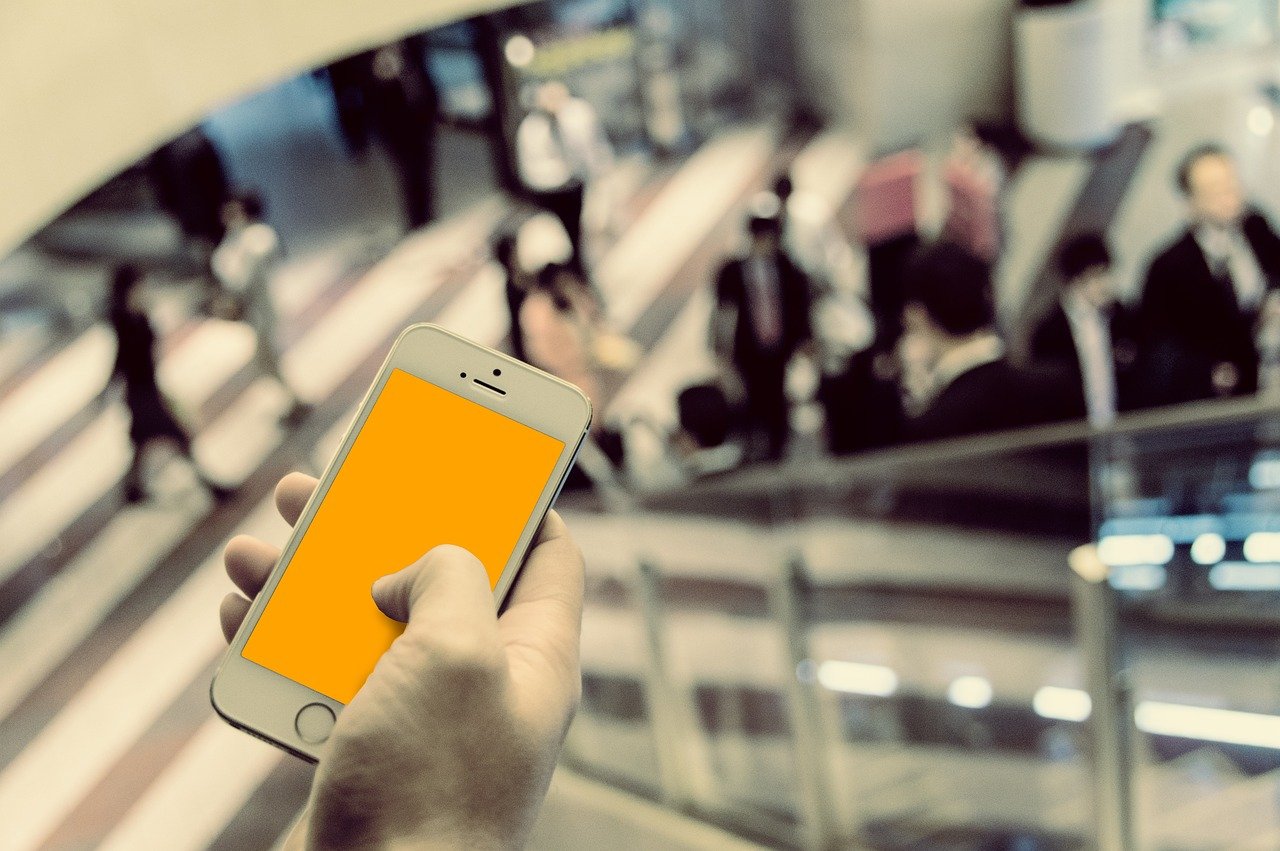 Smartphone showing an email representing a booking confirmation message