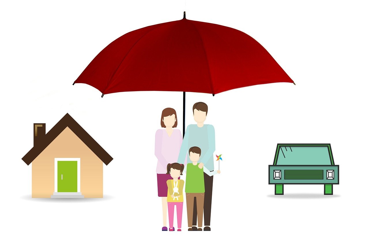 Umbrella representing the concept of insurance protection for pilgrims