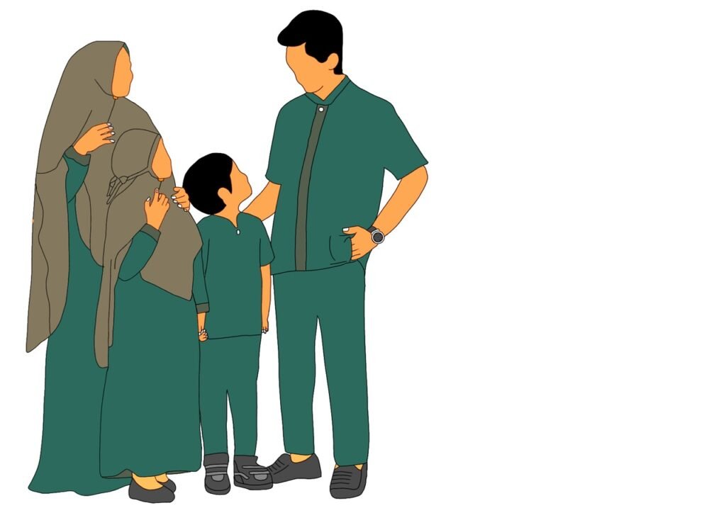 Family with children travelling together for Umrah